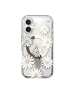 Калъф Speck Presidio Lux-Clear Glitter, MagSafe, ClickLock, за iPhone 16, Sunshine Daisies