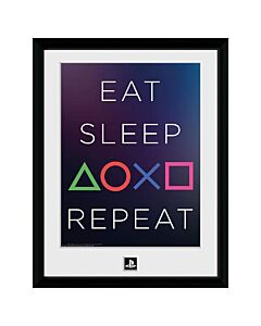 GBEYE PLAYSTATION - Framed print "Eat Sleep Repeat" (30x40)