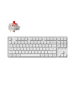 Геймърска механична клавиатура Keychron K8 Pro White QMK/VIA TKL K Pro(Hot Swappable) Red Switch RGB Backlight Plastic Frame