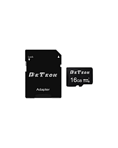 Карта памет DeTech Micro SDHC-I, 16GB, Class 10 + Адаптер - 62043
