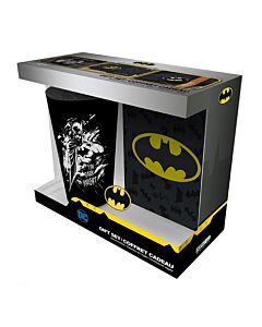 Комплект ABYSTYLE DC COMICS - Pck XXL glass + Pin + Pocket Notebook "Batman", Черен
