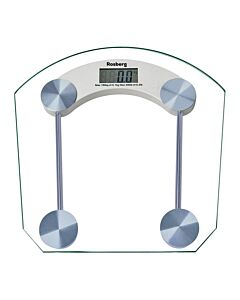 Кантар Rosberg R51650B, 180 кг, Дигитален, Вкл. батерия, LCD, Стъкло