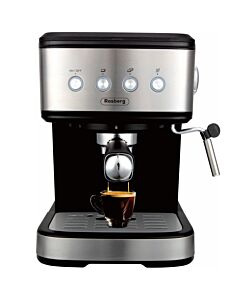 Еспресо машина Оliver Voltz OV51171F, 1.2 l, 20 bar, 1100W, Кремa диск, Черен/инокс