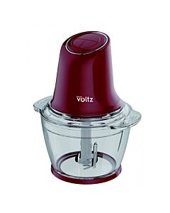 Чопър Oliver Voltz Daisy OV51111W, 600W, 1 литър, Двоен стоманен нож, Стъклена купа, Червен