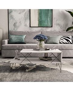 Холна маса Kalune Design 854KLN2826, 100x50x40 см, ПДЧ, Меламиново покритие, Бял