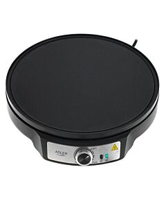 Уред за палачинки Adler AD 3093, 1600W, 30 см, Включени прибори, Черен/Инокс