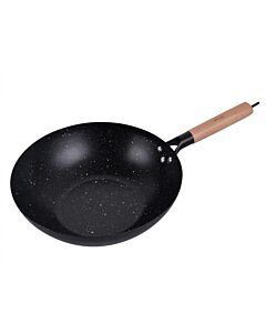 Уок тиган Kinghoff KH 1983, 30 см, Мраморно покритие, Индукция, Черен