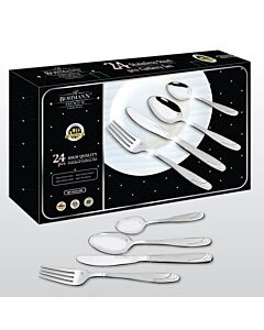Комплект прибори за хранене Bohmann BH BP A24-SM, Кутия, 24 бр, Инокс