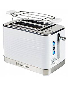 Тостер за хляб Russell Hobbs Inspire 24370-56, 1050W, 2 филии, 6 нива, Поставка за притопляне, Бял