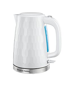 Електрическа кана Russell Hobbs Honeycomb 26050-70, 3000 W, 1.7 л, Стомана, Чучур без подливане, Бял