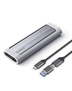 Orico външна кутия за диск Storage - Case - M.2 NVMe/SATA M/B key - USB3.1 Type-C/A, Silicone Protective Case, 10Gbps - AXM2S-G2-V1-GY-BP