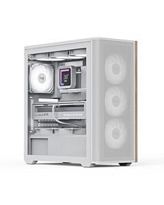AeroCool кутия Case ATX - D501A White, Addressable RGB, Wood