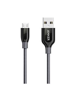 Anker Powerline+ Nylon Micro USB cable 90 cm - качествен плетен кабел за зареждане на устройства с microUSB порт (90 см) (черен)