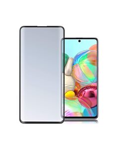 4smarts Second Glass Curved Colour Frame - калено стъклено защитно покритие с извити ръбове за целия дисплей на Samsung Galaxy A71 (черен-прозрачен)