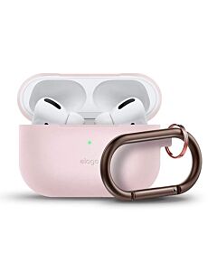 Elago Airpods Slim Hang Silicone Case - силиконов калъф с карабинер за Apple Airpods Pro (розов)