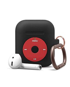 Elago Airpods Retro AW6 Silicone Hang Case - силиконов калъф с карабинер за Apple Airpods и Apple Airpods 2 (черен)