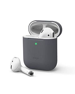 Elago Airpods Skinny Silicone Case - тънък силиконов калъф за Apple Airpods и Apple Airpods 2 with Wireless Charging Case (тъмносив)
