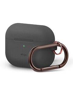 Elago Airpods Original Hang Silicone Case - силиконов калъф с карабинер за Apple Airpods Pro (тъмносив)