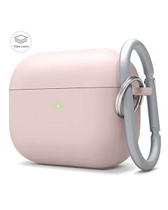 Elago Airpods Pro Liquid Hybrid Hang Case - твърд силиконов кейс с карабинер за Apple Airpods Pro (розов)