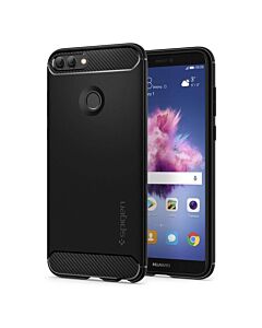 Spigen Rugged Armor Case - удароустойчив силиконов (TPU) калъф за Huawei P Smart (черен)