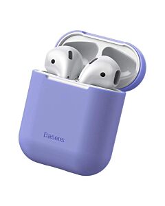 Baseus Super Thin Silica Gel Case - силиконов калъф за Apple Airpods & Apple Airpods 2 (лилав)