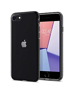 Spigen Liquid Crystal Case - тънък качествен термополиуретанов кейс за iPhone SE (2020), iPhone 8, iPhone 7 (черен-прозрачен)