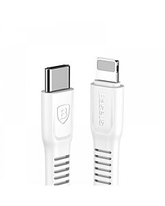 Baseus Tough Series USB-C to Lightning Cable PD 18W - USB-C към Lightning кабел за Apple устройства с Lightning порт (200 см) (бял)