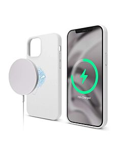 Elago MagSafe Soft Silicone Case - силиконов (TPU) калъф с вграден магнитен конектор (MagSafe) за iPhone 12 Pro Max (бял)