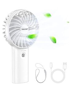 TeckNet Mini Handheld Fan - преносим мини вентилатор с презареждаема батерия (бял)