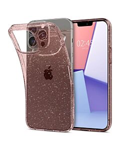 Spigen Liquid Crystal Glitter Case - тънък силиконов (TPU) калъф за iPhone 13 Pro Max (розов)