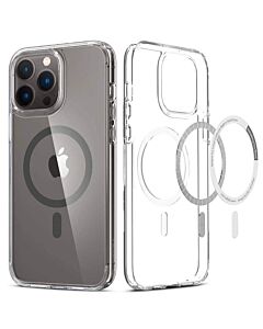 Spigen Ultra Hybrid MagSafe Case - хибриден кейс с висока степен на защита с MagSafe за iPhone 13 Pro Max (сив-прозрачен)