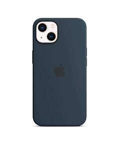Apple iPhone Silicone Case with MagSafe - оригинален силиконов кейс за iPhone 13 с MagSafe (тъмносин)
