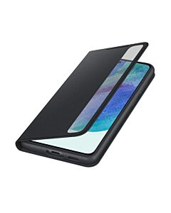 Samsung Clear View Cover EF-ZG990CB - оригинален кейс с S-Pen, през който виждате информация от дисплея за Samsung Galaxy S21 FE (черен)