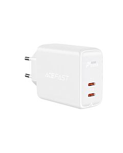 Acefast Dual Fast 40W Charger A9 - захранване за ел. мрежа за смартфони и таблети с 2xUSB-C изхода и с технология за бързо зареждане (бял)