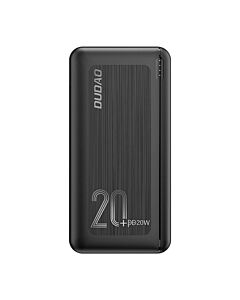 Dudao K12PQPlus Power Bank 20000mAh 20W PD - външна батерия с два USB-A и един USB-C изходи и технология за бързо зареждане (черен)