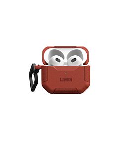 Urban Armor Gear Scout Case - удароустойчив силиконов (TPU) кейс с карабинер за Apple AirPods 3 (оранжев)