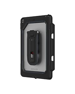 Griffin Survivor All Terrain Case - защита от най-висок клас за iPad 9 (2021), iPad 8 (2020), iPad 7 (2019) (черен-прозрачен)