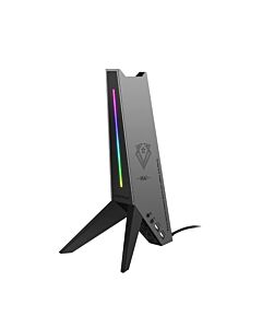 Vertux Zulu 4-in-1 Integrated Gaming Headset Stand - мултифункционална поставка за слушалки с USB изходи (черен)