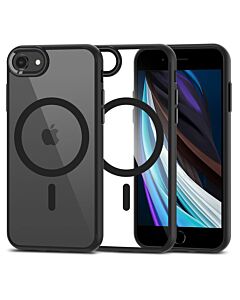 Tech-Protect MagMat MagSafe Case - хибриден удароустойчив кейс с MagSafe за iPhone SE (2022), iPhone SE (2020), iPhone 8, iPhone 7 (черен-прозрачен)