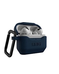 Urban Armor Gear Standard Issue Silicone Case 001 - удароустойчив силиконов калъф с карабинер за Apple Airpods Pro (тъмносин)