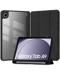 Tech-Protect SC Pen Hybrid Case - кожен кейс и поставка за Samsung Galaxy Tab A9 (2023) (черен-прозрачен)