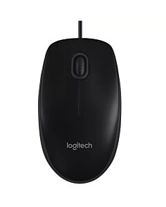 Logitech B100 USB Optical Mouse - жична oптична мишка за PC и Mac (черен)