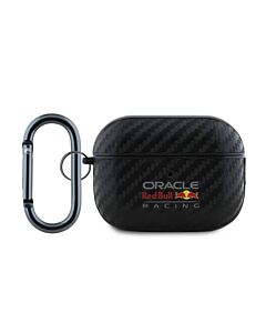 Red Bull PU Carbon Leather Case- дизайнерски кожен кейс за Apple Airpods Pro 2 (черен)