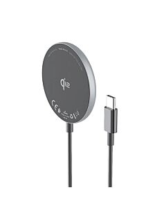 Кабел (пад) за безжично зареждане за Qi2 съвместими устройства - Wozinsky QI2 USB-C Magnetic Wireless Charger 15W (черен)