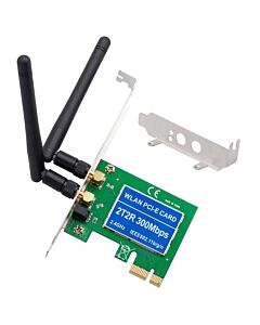 Безжичен мрежов адаптер DLFI 2T2R, PCI-E x1, 300Mbps, 2.4GHz, 2 x 5dBi, Нископрофилен - 17760
