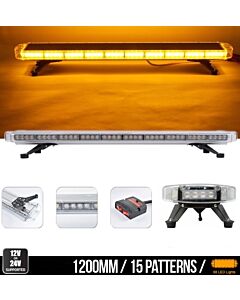 Мощна аварийна сигнална лампа 120 см 88 LED ЛЕД блиц маяк буркан лед бар 12-24V със 15 режима на работа жълта за пътна помощ платформа снегорин баге