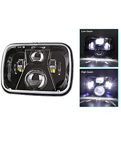 Универсален 45W ЛЕД LED фар лампа халоген 12V-24V къси/дълги 20 x 14cm за АТВ джип мотоциклет камион трактор и др.  HAL448