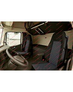 Комплект 1+1 тапицерия от еко кожа за VOLVO FH EURO 6 2016-2020 - черно  TAP1201
