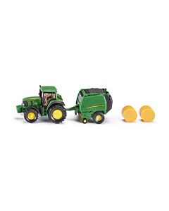 Siku тракторче John Deere с ремарке и бали 1665