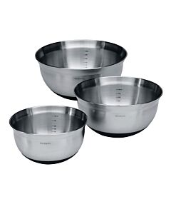 Купи за бъркане комплект Brabantia 1L+1.6L+3L, Matt Steel/Black, 3 броя
